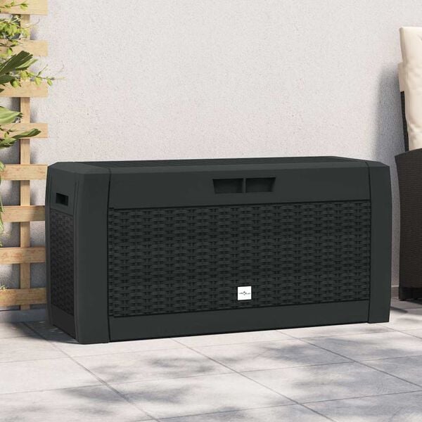 vidaXL Boîte de stockage jardin Anthracite 119x48x60 cm Polypropylène