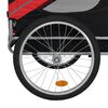 vidaXL Remorque de vélo pour animaux de compagnie rouge et noir