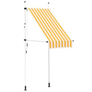 vidaXL Auvent r&eacute;tractable manuel 100 cm Rayures oranges et blanches