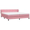 vidaXL Sommier &agrave; lattes de lit avec matelas rose 180x210 cm velours