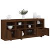 vidaXL Buffet avec lumi&egrave;res LED ch&ecirc;ne marron 163x37x67 cm