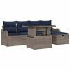 vidaXL Ensemble de canap&eacute; de jardin 6 pc Gris polyrotin
