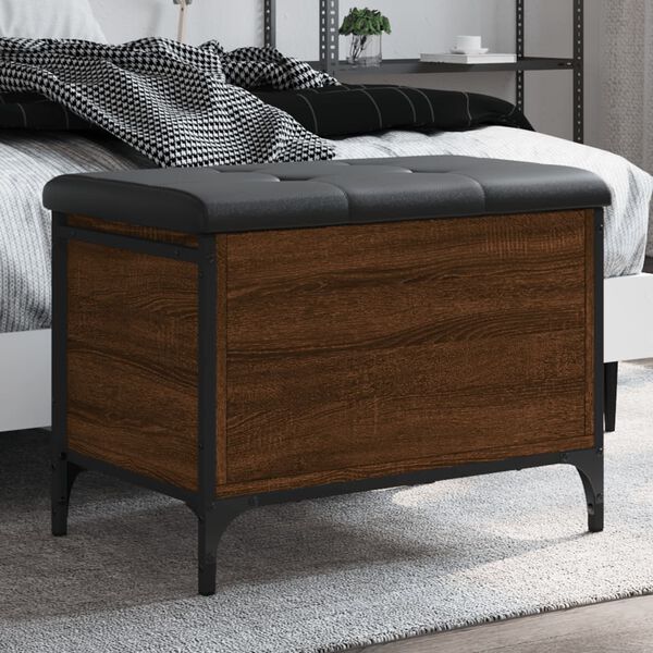 vidaXL Banc de rangement ch&ecirc;ne marron 62x42x45 cm bois d'ing&eacute;nierie