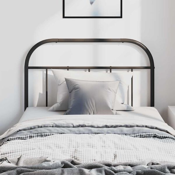 vidaXL T&ecirc;te de lit de remplacement m&eacute;tal noir 100 cm