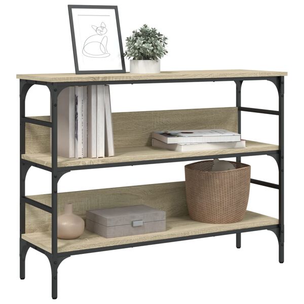 vidaXL Table console ch&ecirc;ne sonoma 100x32x75 cm bois d'ing&eacute;nierie