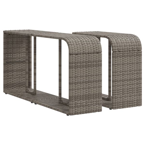 vidaXL &Eacute;tag&egrave;res de rangement 2 pcs gris r&eacute;sine tress&eacute;e