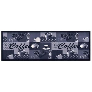 vidaXL Tapis de sol de cuisine lavable Bleu caf&eacute; 45x150 cm