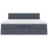vidaXL Cadre de lit ottoman avec matelas gris fonc&eacute; 200x200 cm velours