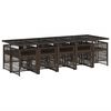 vidaXL Ensemble &agrave; manger de jardin et coussins 11 pcs marron rotin