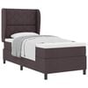 vidaXL Lit &agrave; ressorts avec matelas Marron fonc&eacute; 100 x 200 cm tissu