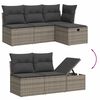 vidaXL Salon de jardin 6 pcs avec coussins gris r&eacute;sine tress&eacute;e