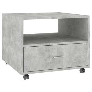 vidaXL Table basse gris b&eacute;ton 55x55x40 cm bois d'ing&eacute;nierie