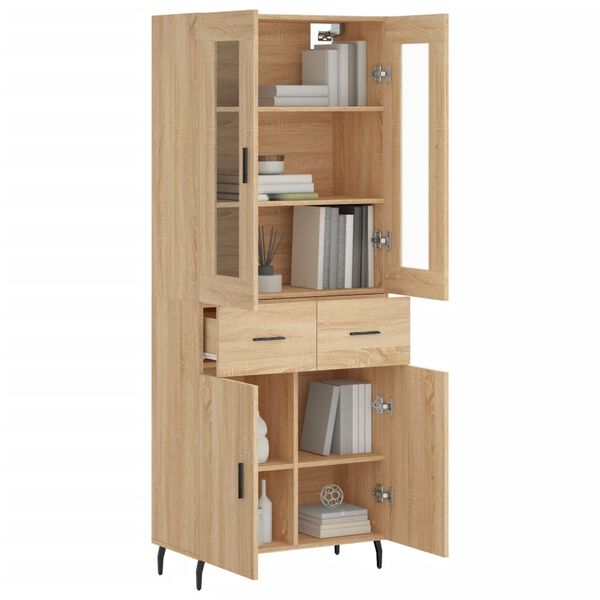 vidaXL Buffet haut Ch&ecirc;ne sonoma 69,5x34x180 cm Bois d'ing&eacute;nierie