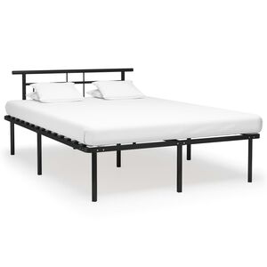vidaXL Cadre de lit sans matelas noir m&eacute;tal 140x200 cm