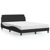 vidaXL Lit avec matelas Dover noir 140x200 cm velours