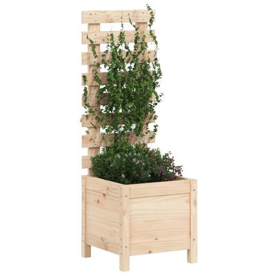 vidaXL Jardinière avec support 39x39,5x114 cm bois de pin massif