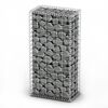 vidaXL Mur de gabion avec pierres de verre et lampe LED 50x30x100 cm