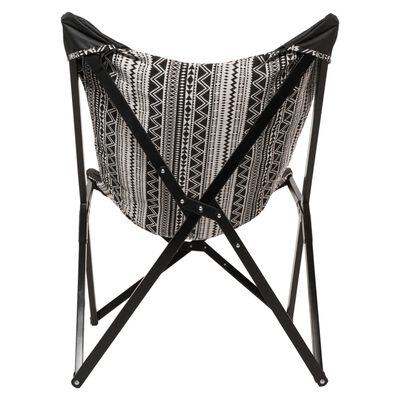 Lesli Living Chaise papillon Aztec 70x81,5x98 cm Noir et blanc