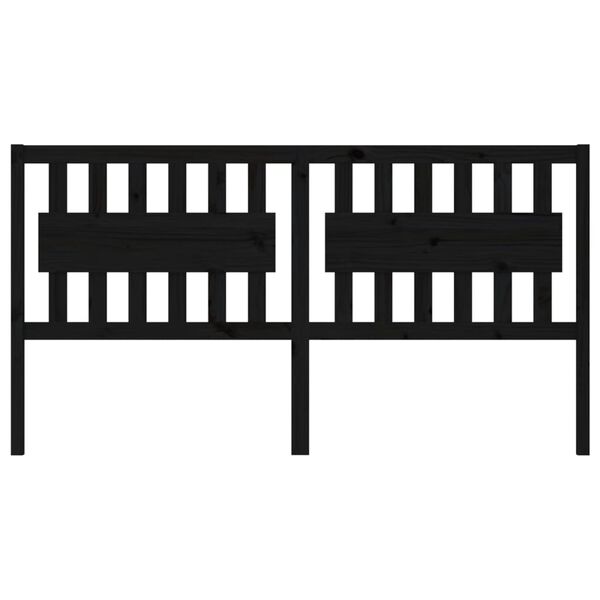 vidaXL T&ecirc;te de lit Noir 185,5x4x100 cm Bois massif de pin