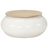 vidaXL Table basse blanc 51x51x27 cm bois de manguier massif