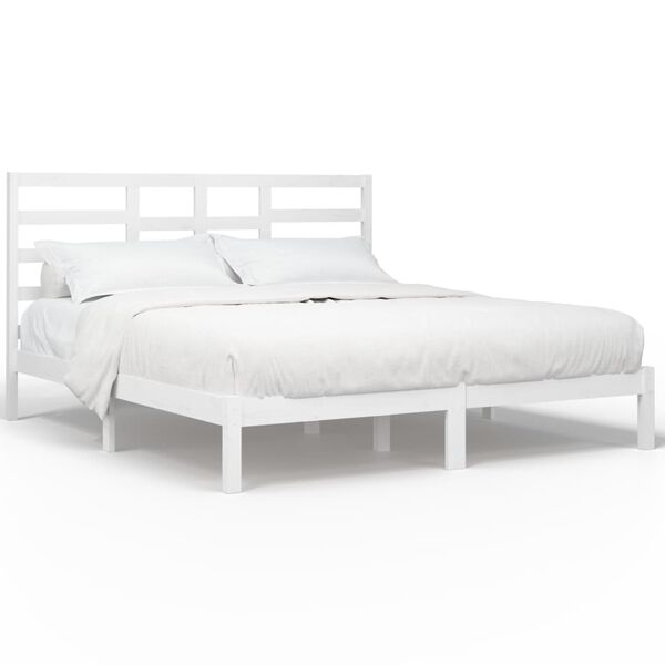 vidaXL Cadre de lit sans matelas blanc bois massif 180x200 cm