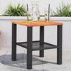 vidaXL Table de jardin noir 40x40x42 cm résine tressée et bois acacia