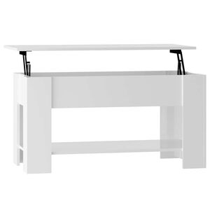 vidaXL Table basse blanc brillant 101x49x52 cm bois d'ing&eacute;nierie