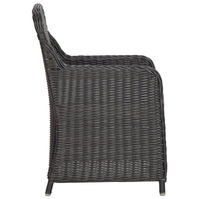 vidaXL Mobilier de bistro 3 pcs avec coussins Résine tressée Noir