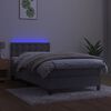 vidaXL Sommier &agrave; lattes de lit avec matelas et LED Gris clair 90x190cm
