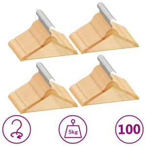vidaXL Cintres antid&eacute;rapants 100 pcs Bois dur