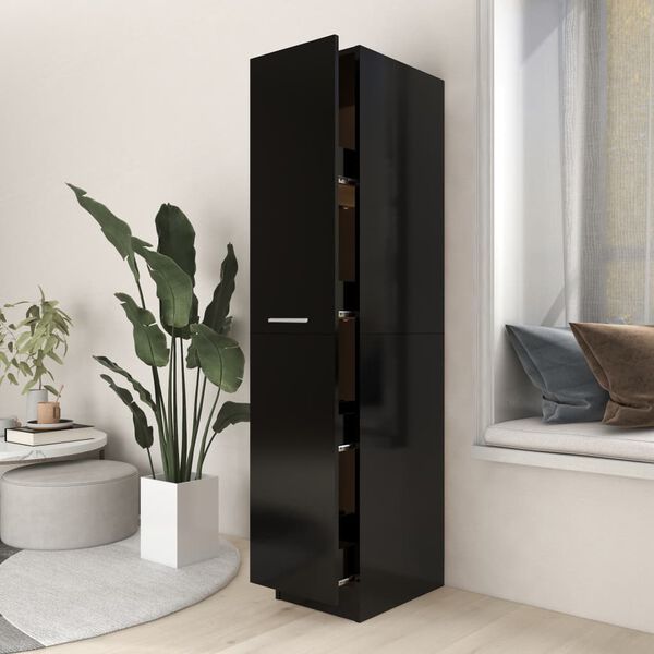 vidaXL Armoire d'apothicaire Noir 30x42,5x150 cm Bois d’ingénierie