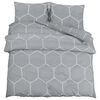 vidaXL Ensemble de housse de couette Gris 200x200 cm Coton