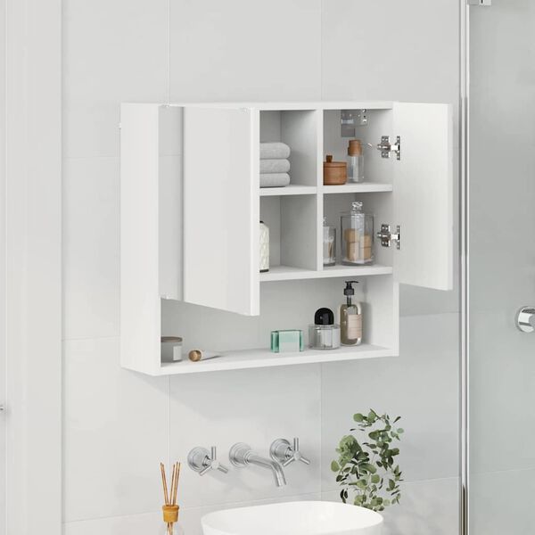 vidaXL Armoire Miroir Blanc 59 x 17 x 55 cm Bois d'ingénierie