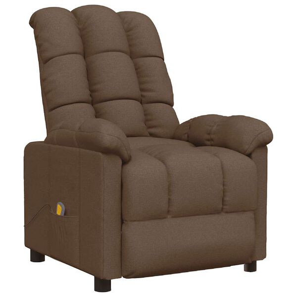 vidaXL Fauteuil de massage Marron Tissu