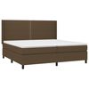 vidaXL Sommier &agrave; lattes de lit avec matelas Marron fonc&eacute; 200x200 cm