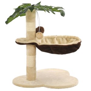 vidaXL Arbre &agrave; chat avec griffoir en sisal 50 cm Beige et Marron