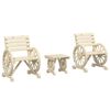 vidaXL Salon de jardin 3 pcs bois de sapin massif
