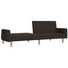 vidaXL Canap&eacute;-lit &agrave; 2 places avec repose-pied Marron fonc&eacute; Tissu