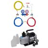 vidaXL Pompe &agrave; vide 50 L/min avec manom&egrave;tre &agrave; 2 voies en kit d'outils
