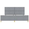 vidaXL Cadre de lit avec t&ecirc;te de lit Gris clair 200 x 200 cm tissu