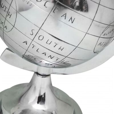 vidaXL Globe terrestre avec pied Aluminium Argenté 35 cm