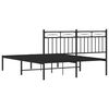 vidaXL Cadre de lit m&eacute;tal sans matelas avec t&ecirc;te de lit noir 140x190cm