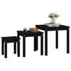 vidaXL Tables gigognes 3 pcs Noir Bois de pin massif
