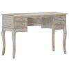 vidaXL Bureau Gris 115x45x75 cm Bois de manguier massif