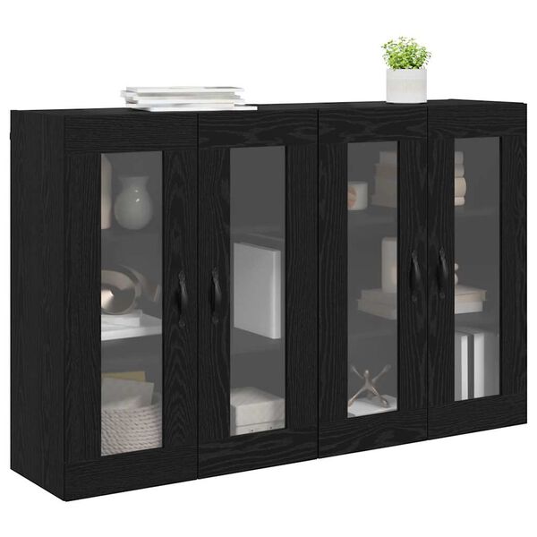 vidaXL Cabinets muraux 2 pcs Ch&ecirc;ne noir 69,5 x 34 x 90 cm