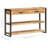 vidaXL Buffet 120x30x75 cm Bois de manguier massif brut