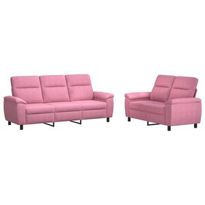 vidaXL Ensemble de Canap&eacute;s 2 pcs Rose Tissu