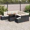 vidaXL Ensemble de canapé de jardin 9 pcs Noir Poly rotin