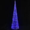 vidaXL C&ocirc;ne lumineux d&eacute;coratif pyramide &agrave; LED Acrylique Bleu 120 cm