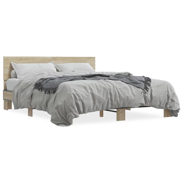 vidaXL Cadre de lit sans matelas chêne sonoma 160x200 cm